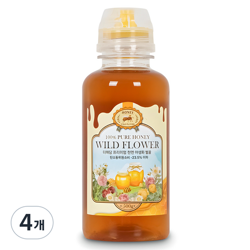 더해담 프리미엄 야생화 토종벌꿀, 500g, 4개