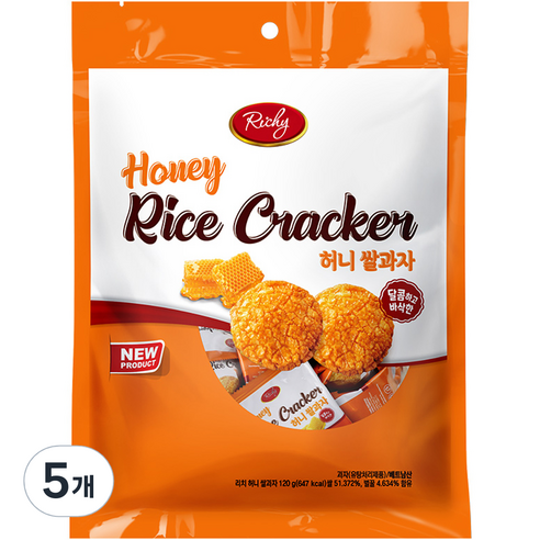 Richy 허니 쌀과자, 120g, 5개