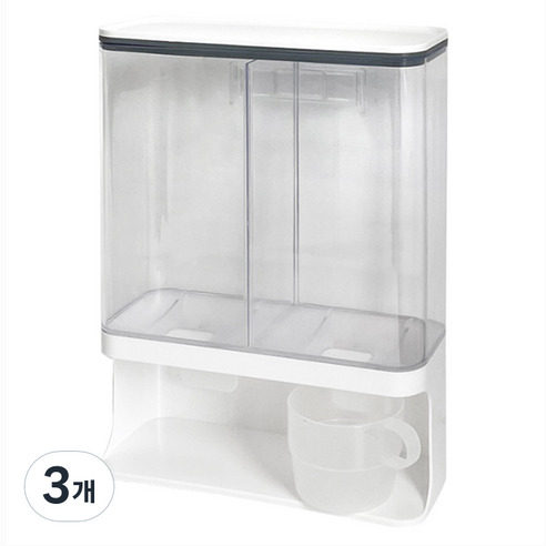 윈프라이스 월마운트 벽걸이 세제 디스펜서 3000ml, 화이트, 3개