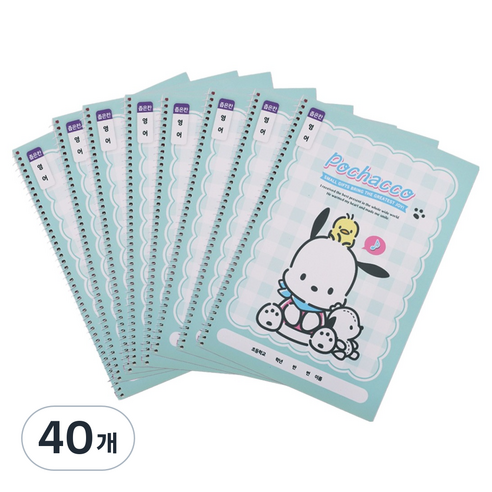 산리오캐릭터 초등원링 영어노트 좁은칸, 포차코, 40개