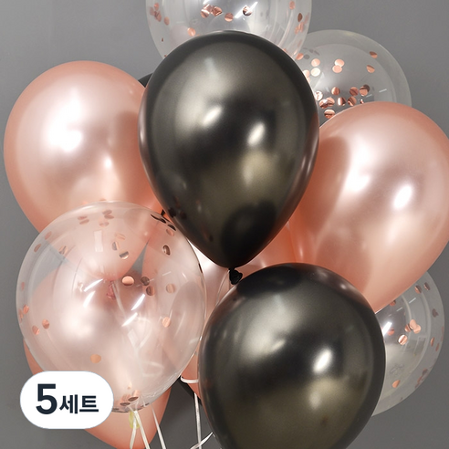 조이파티 컨페티 블랙로지 천장풍선세트, 랜덤발송, 5세트