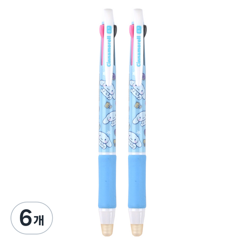 산리오 지워지는 3색 시나모롤 볼펜 0.7mm, 블루, 6개