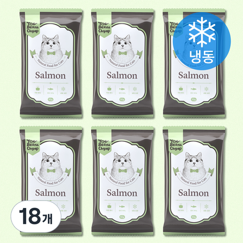 토빈즈챱 고양이 화식사료 (냉동), 50g, 18개, 연어