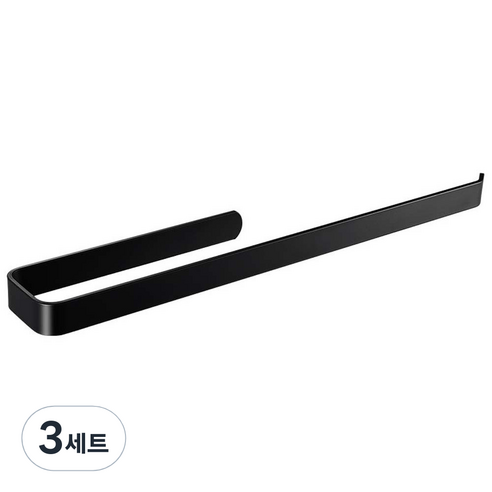 무타공마켓 호텔식 무타공 수건걸이 53cm + 실란트픽스, 블랙, 3세트