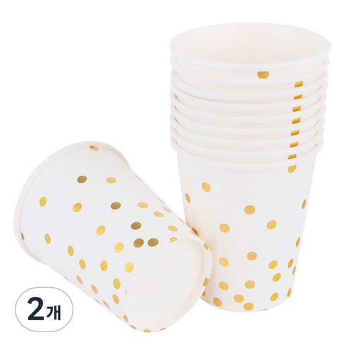 컨페티 파티컵 화이트 240ml, 30개, 2개