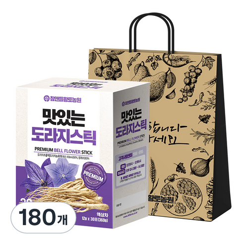 참앤들황토농원 맛있는 도라지스틱 + 쇼핑백, 12g, 180개