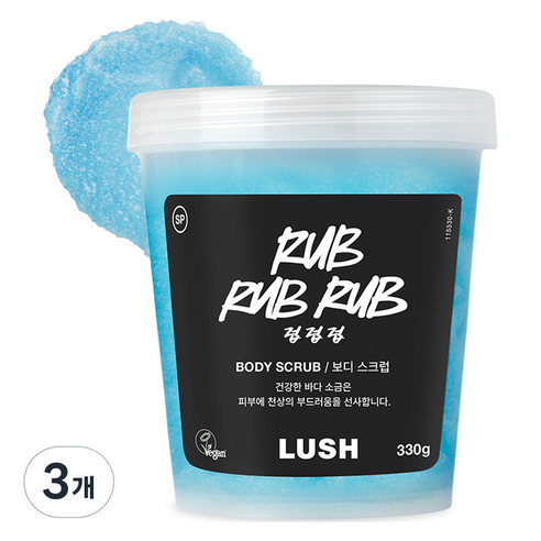 러쉬 럽럽럽 샤워 바디 스크럽 꽃향, 330g, 3개
