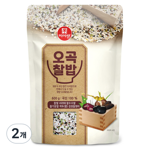 미이랑 국산 오곡찰밥, 600g, 2개