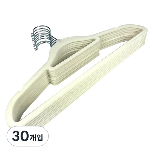 SNF 가정용 옷걸이 38cm, 04 오프 화이트, 30개입