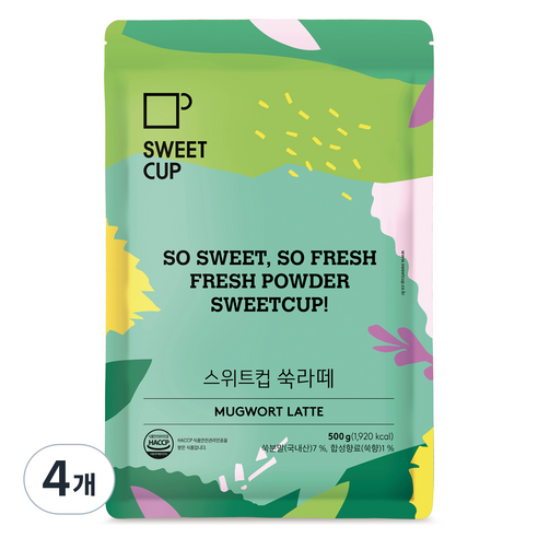 스위트컵 쑥라떼 파우더, 4개, 500g, 1개입
