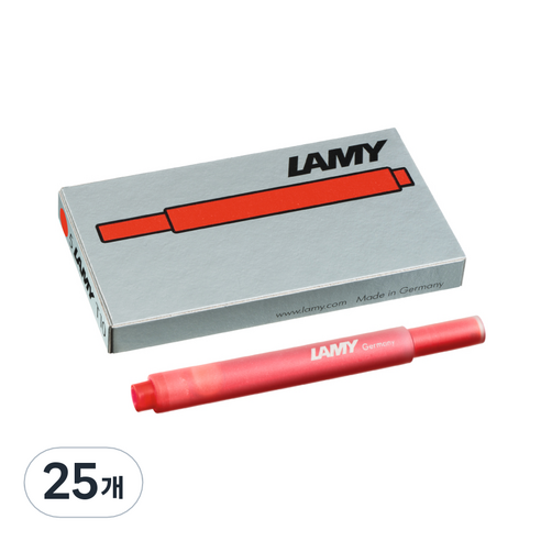 LAMY 만년필용 잉크 카트리지, 레드, 25개