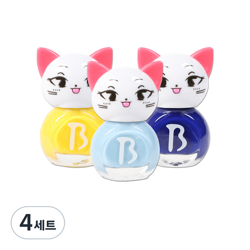 바블리 냥이 어린이 매니큐어 3종 세트, B, 4세트