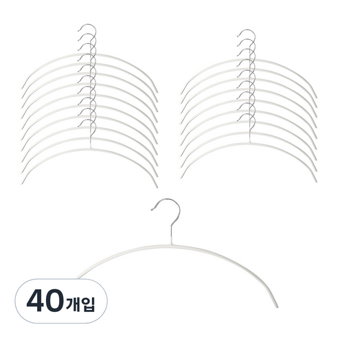 홈앤하우스 멀티코팅 상의걸이 L, 크림화이트, 40개입