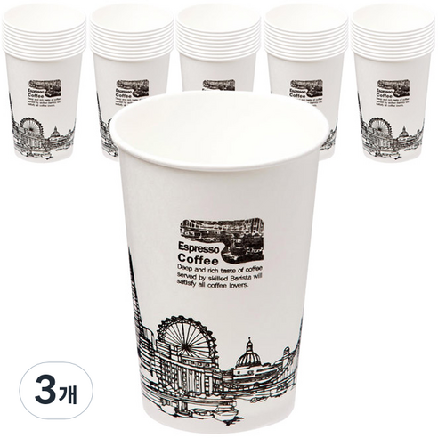 더빈썸 런던 종이컵 300ml, 100개입, 3개