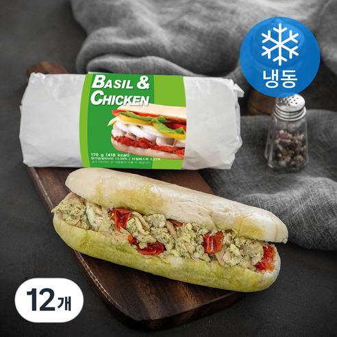 테이트 바질 앤 치킨 샌드위치 (냉동), 170g, 1개입, 12개