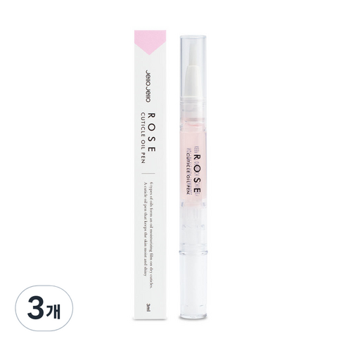 젤로젤로 로즈 큐티클 오일 에센스펜 네일 영양제, 3개, 3ml