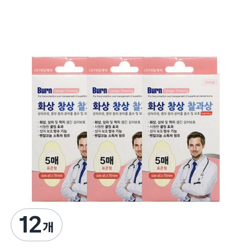 대일제약 화상엔 케어젤 드레싱 하이드로겔 밴드 표준형 5p, 12개