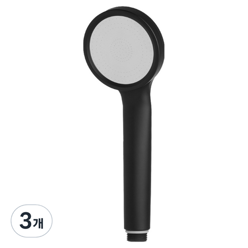 퓨어수 1기능 샤워헤드, 무광블랙, 3개