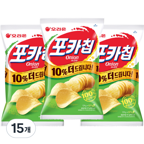 오리온 포카칩 어니언, 137g, 15개