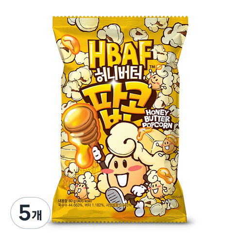 바프 허니버터 팝콘, 5개, 80g