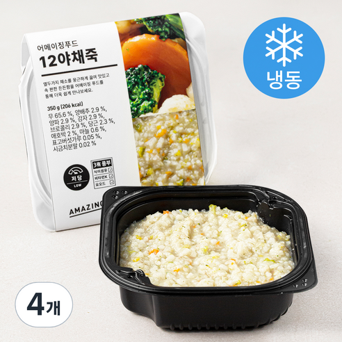 어메이징푸드 12야채죽 (냉동), 350g, 4개