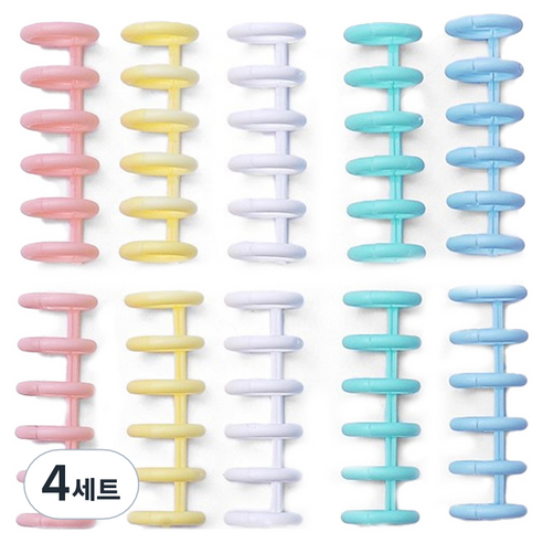 마다꾸미 셀프 제본 6공 루즈링 5종 x 2p 세트, 마카롱, 4세트