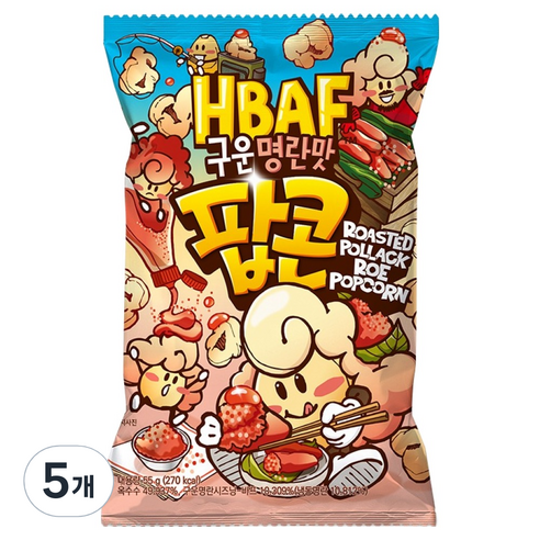바프 구운명란맛 팝콘, 55g, 5개