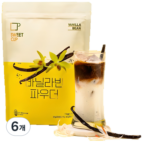 스위트컵 바닐라빈 파우더, 1kg, 1개입, 6개