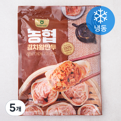 농협 김치왕만두 (냉동), 630g, 5개