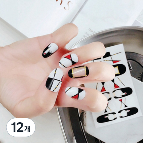 이엘피코리아 네일스티커 Q928 핑거아트, 12개