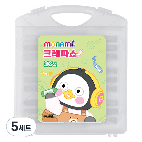 모나미 펭수 크레파스 36종 세트, 36색, 5세트