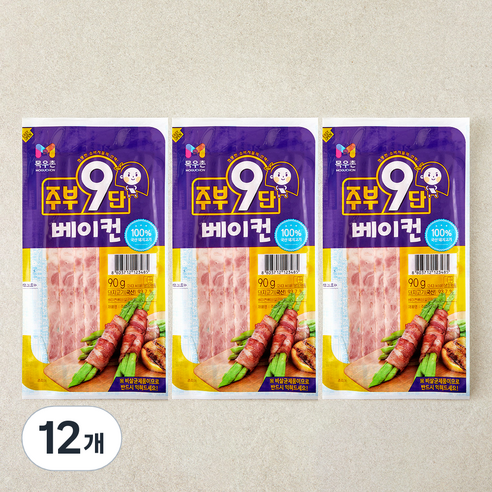 주부9단 베이컨, 90g, 12개