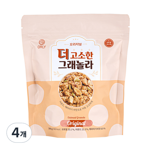 올리 더 고소한 그래놀라 오리지널, 200g, 4개