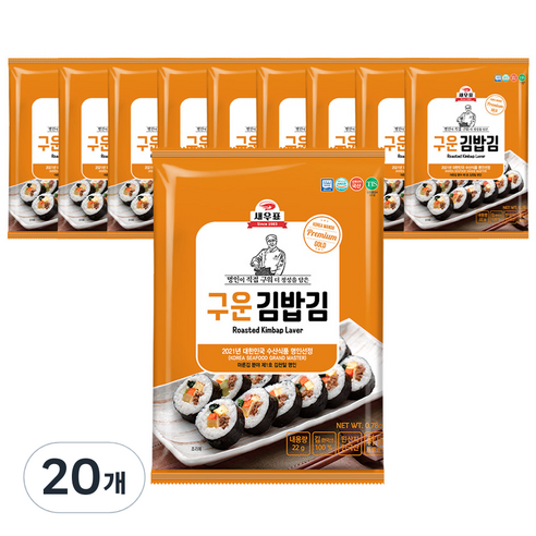 새우표 구운 김밥김, 22g, 20개