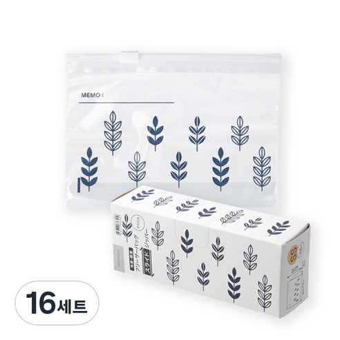니토리 슬라이딩 스탠딩 지퍼백 풀잎 M 24매, 중(M), 16세트