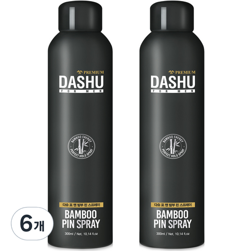 다슈 포 맨 프리미엄 밤부 핀 헤어스프레이, 6개, 300ml