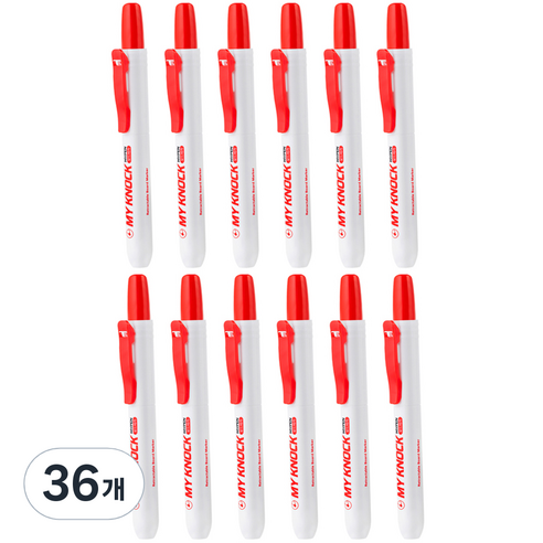 마이펜 마이노크 보드마카 M, RED, 36개