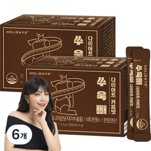홀리데이즈 쑤욱빼 다이어트 커피맛, 92.4g, 6개