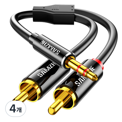 삼지 3.5mm 스테레오 to 2RCA 오디오 케이블 3m, 4개