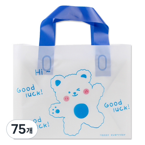 아이엔피 LDPE 손잡이 비닐백 소 30 x 20 cm, 03 굿럭베어, 75개