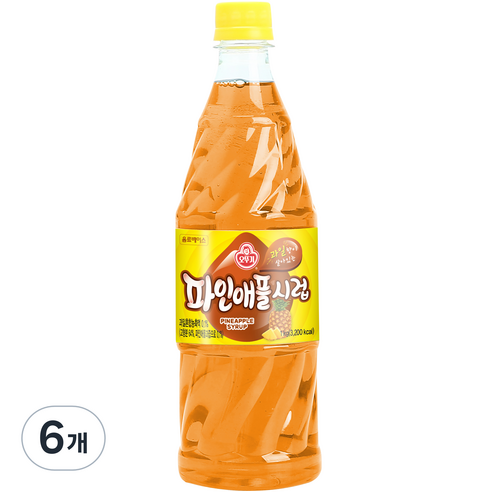 오뚜기 파인애플향 시럽, 1kg, 6개