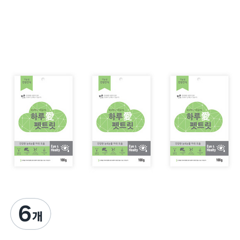하루애 강아지 펫트릿 기능성 수제간식, 6개, 눈 앤 눈물