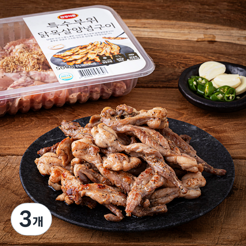 한강식품 특수부위 닭 목살 양념구이, 500g, 3개