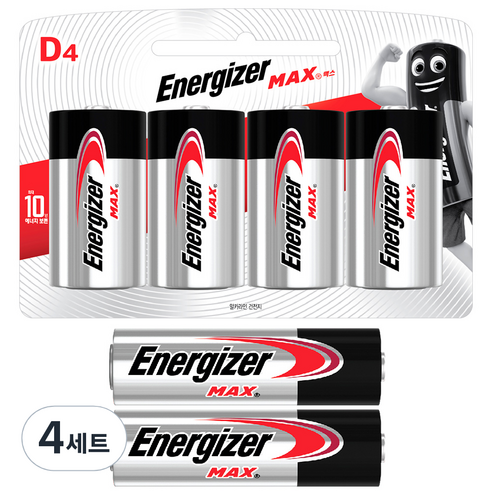 에너자이저 맥스D 4p + AAA 2p 건전지 세트, 6개입, 4세트