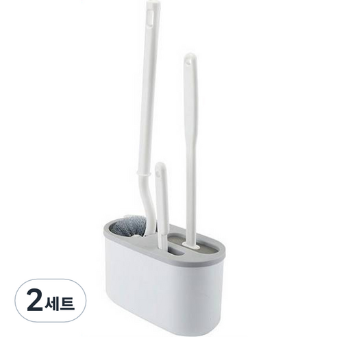 순잠 벽걸이형 청소도구 청소솔 + 변기솔 + 클렌징 브러쉬 세트, 그레이, 2세트