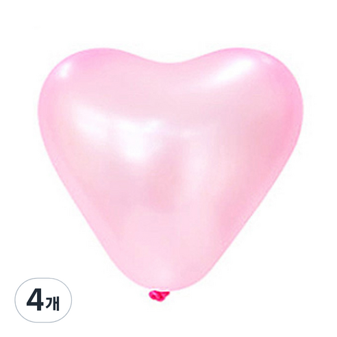 파티쇼 하트모양 풍선 펄 15cm 100p, 라이트핑크, 4개