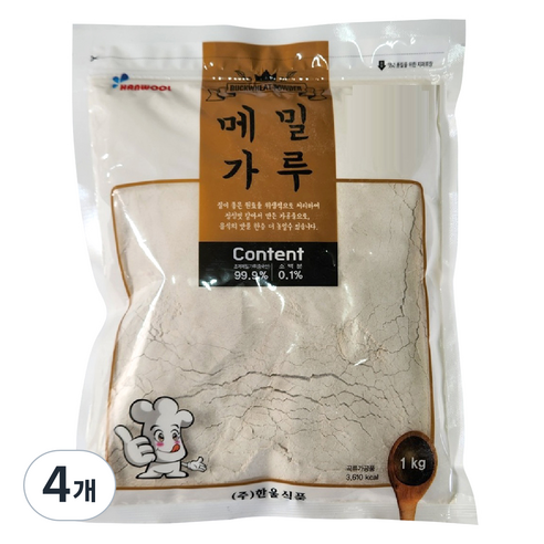 한울식품 메밀가루, 1kg, 4개