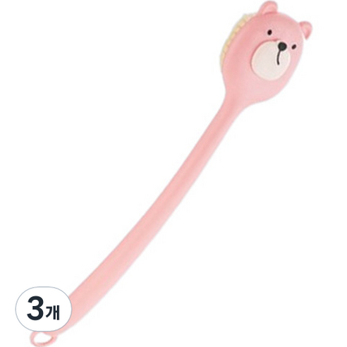 지비비 곰돌이 바디 등 샤워솔, 핑크, 3개, 1개입