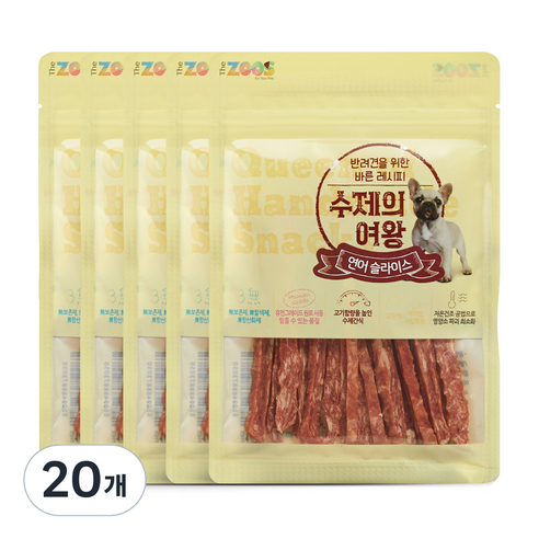 수제의여왕 강아지 육포간식, 연어슬라이스, 70g, 20개