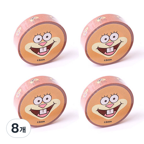 스폰지밥 페이스 마스킹 테이프, 다람이, 8개